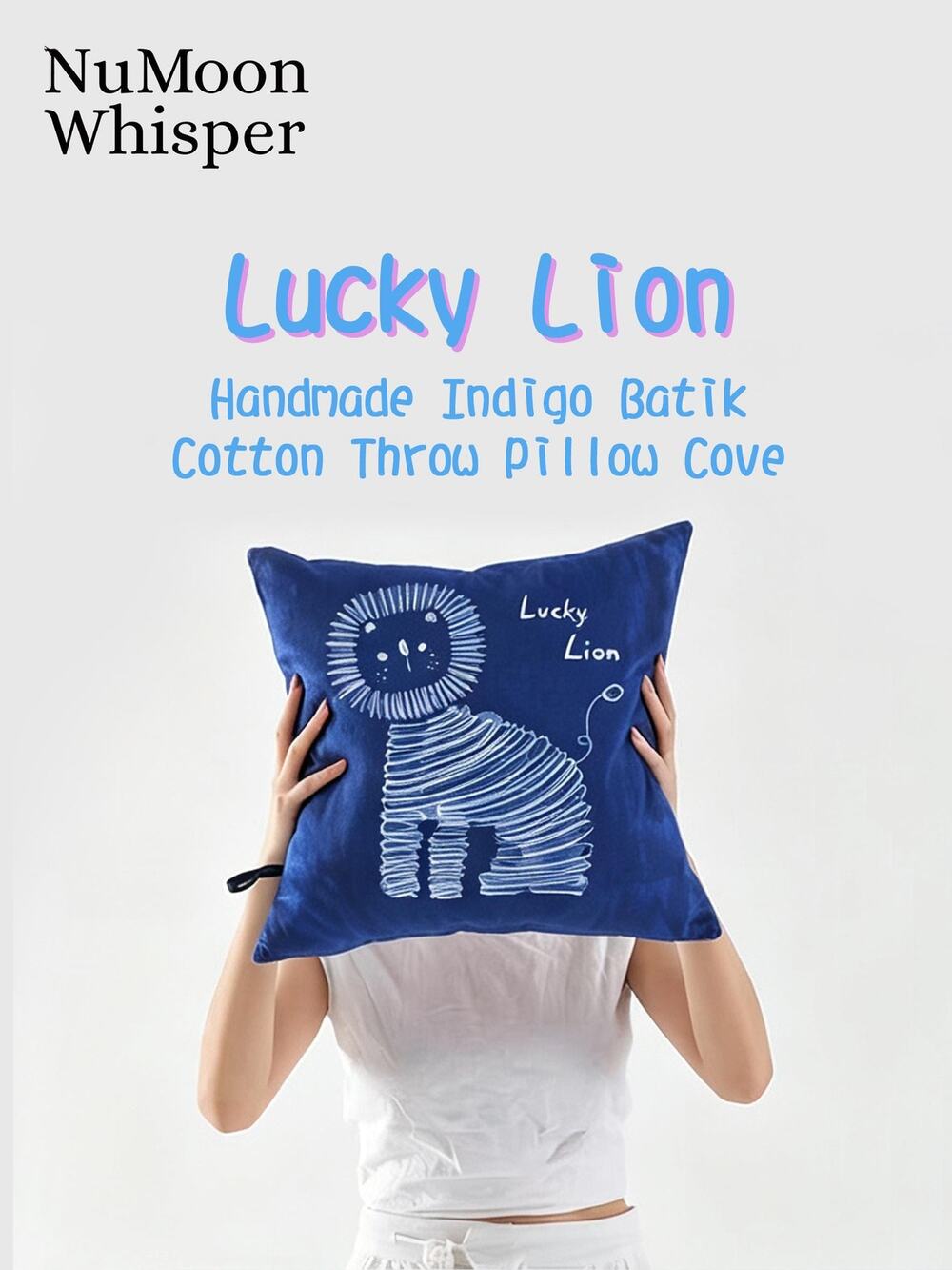 Handmade Animal Pillow Cover | Indigo Batik Throw Pillow Cover